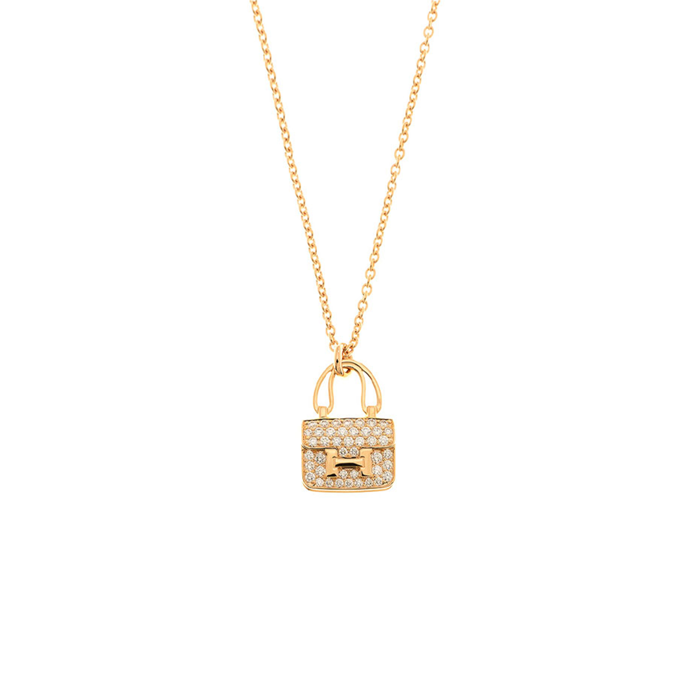 HERMÈS CONSTANCE DIAMOND NECKLACES GOLD 
